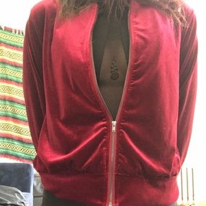 Velvet light zip up jacket